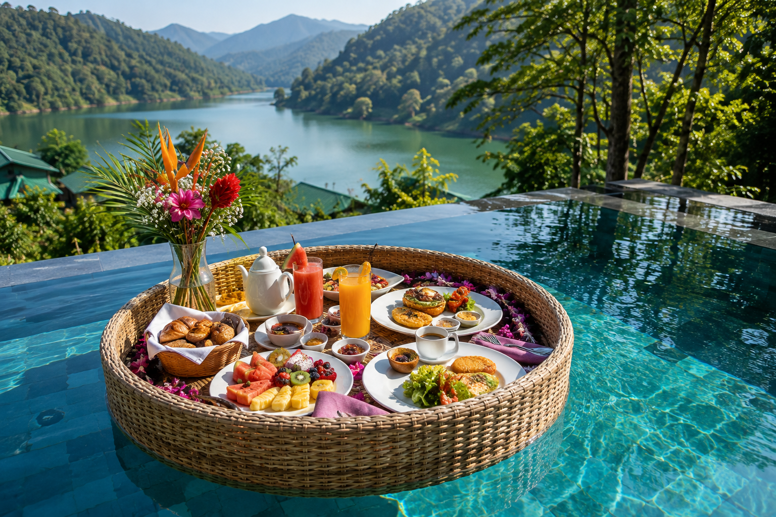Infinity Pool Floating Breakfast